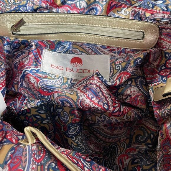 Big Buddha gold quilted front vegan leather tote with gold tone accents … - Picture 12 of 15